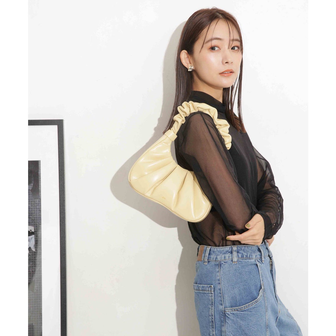 ナノ・ユニバース NANO universe JW PEI/Gabbi Ruched Hobo Handbag