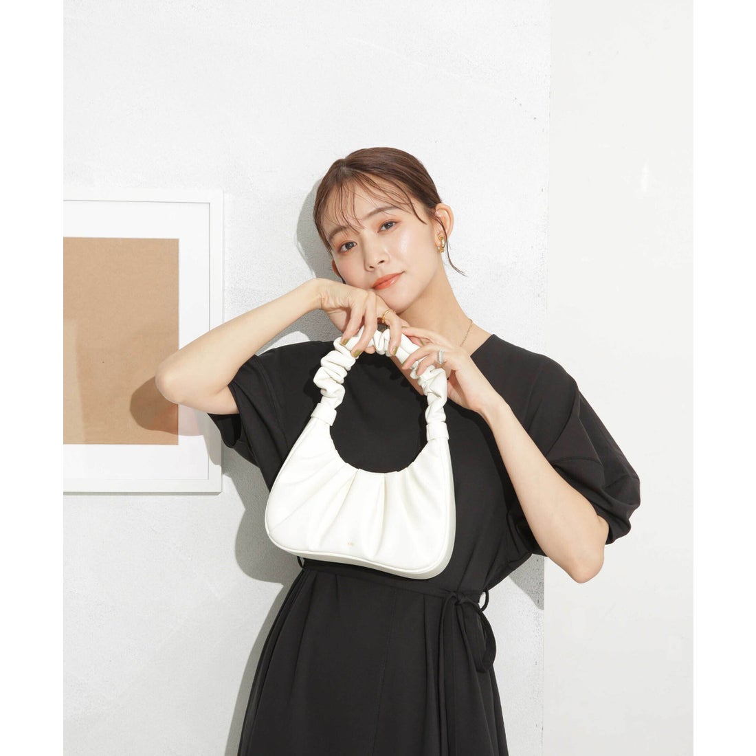 ナノ・ユニバース NANO universe JW PEI/Gabbi Ruched Hobo Handbag 