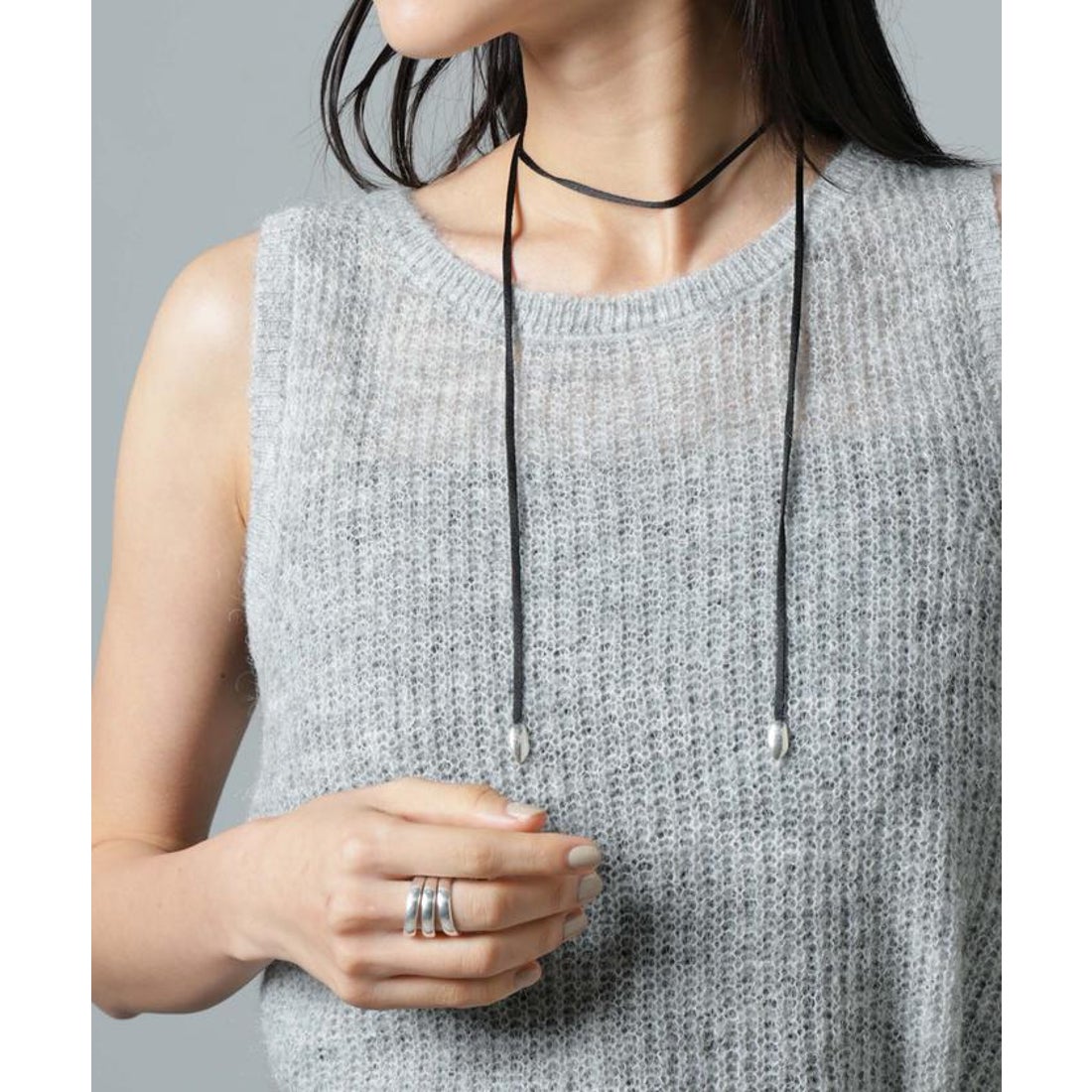 ナノ・ユニバース NANO universe NUTS SILK CORD NK （シルバー 