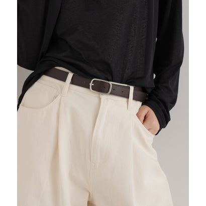 2．4cm幅スクエアバックルベルト （ブラウン）｜詳細画像