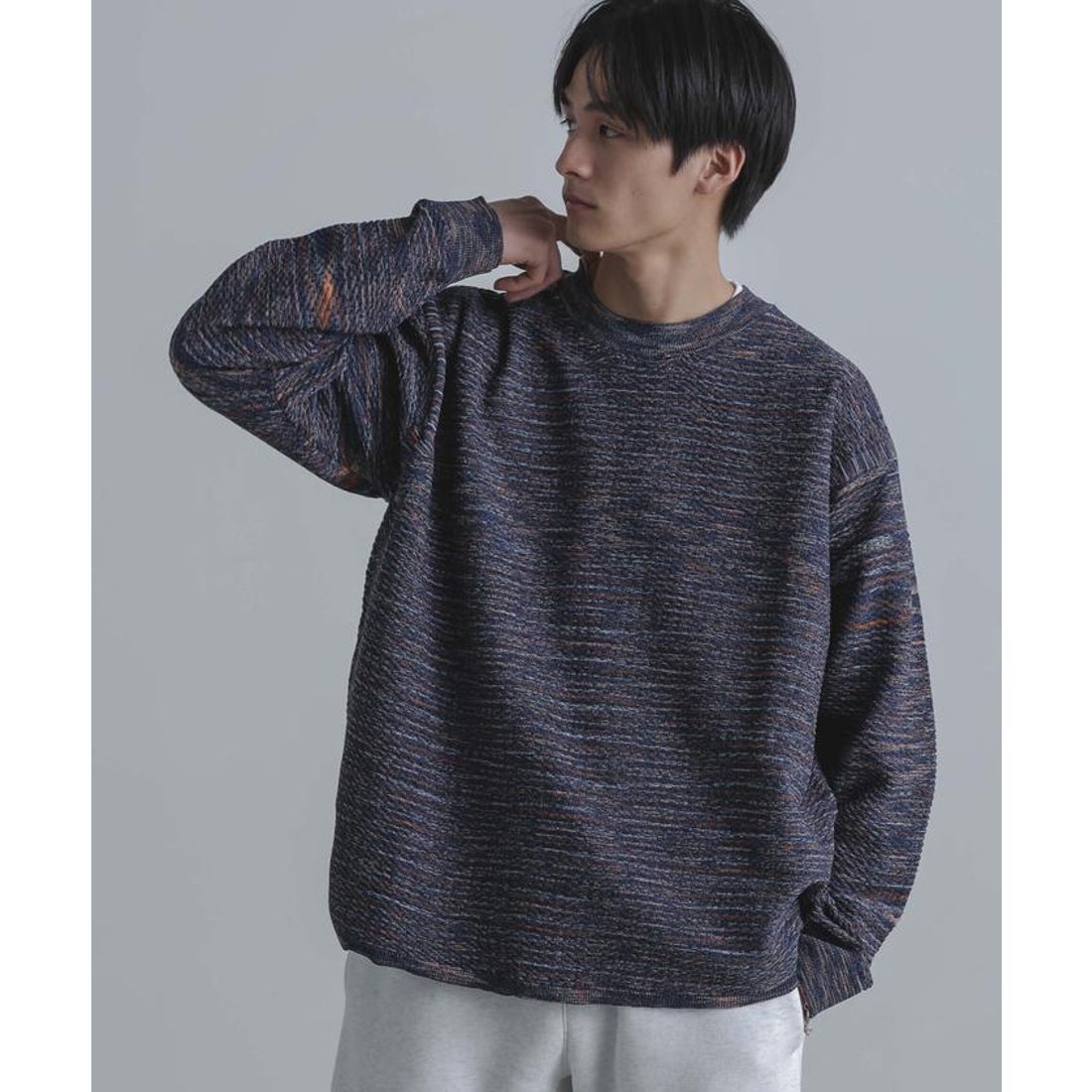 ナノ・ユニバース NANO universe スペースダイプルオーバー （ネイビー 