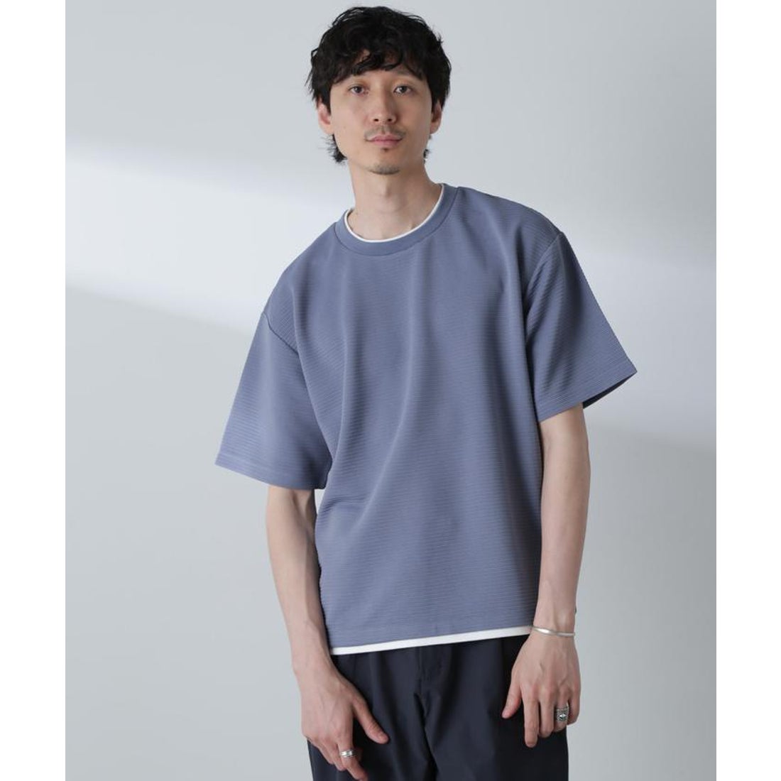 ナノ・ユニバース NANO universe ガーターフェイクレイヤードTシャツ