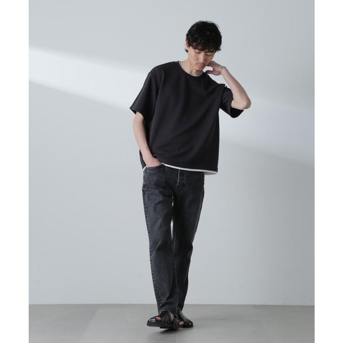 ナノ・ユニバース NANO universe ガーターフェイクレイヤードTシャツ