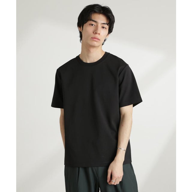 ダブルスムースクルーネックTシャツ 半袖 （ブラック）
