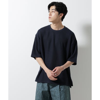 ジャガードニットソーTシャツ 半袖 （カーキ）｜詳細画像