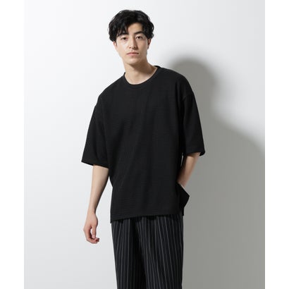 ジャガードニットソーTシャツ 半袖 （カーキ）｜詳細画像
