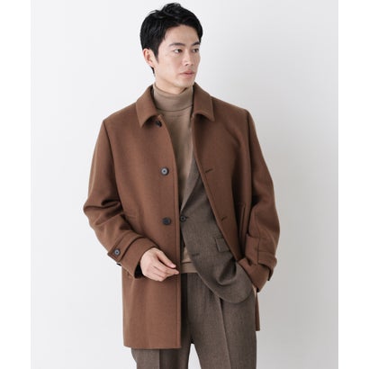 「NEW ON COAT」ウール/Nショートステンカラーコート （ネイビー）｜詳細画像