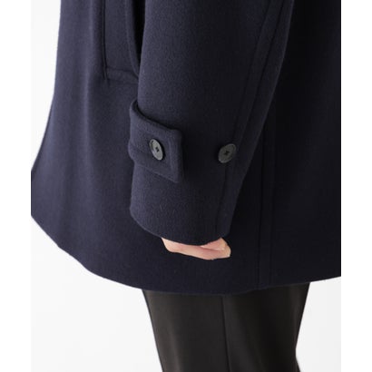 「NEW ON COAT」ウール/Nショートステンカラーコート（キャメルブラウン8）｜詳細画像