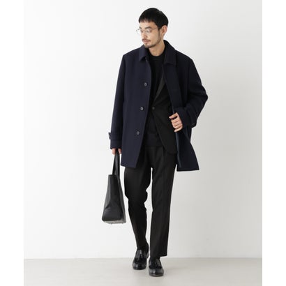 「NEW ON COAT」ウール/Nショートステンカラーコート（キャメルブラウン8）｜詳細画像