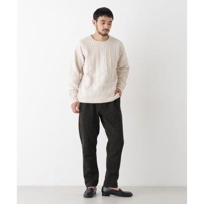ニットフリーステーパードパンツ （ブラック）｜詳細画像