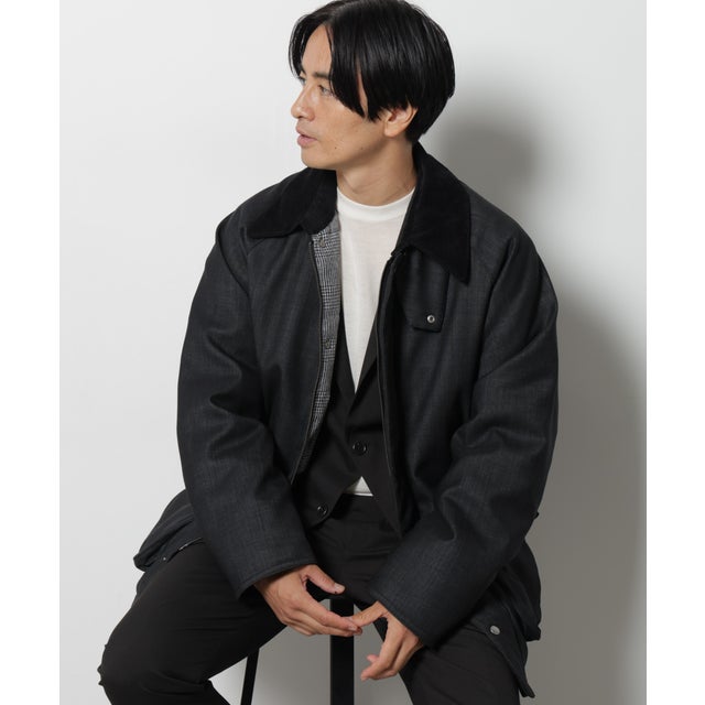 「”My”西川ダウン（R）」ウールデニムハンティングダウン （ブラック）