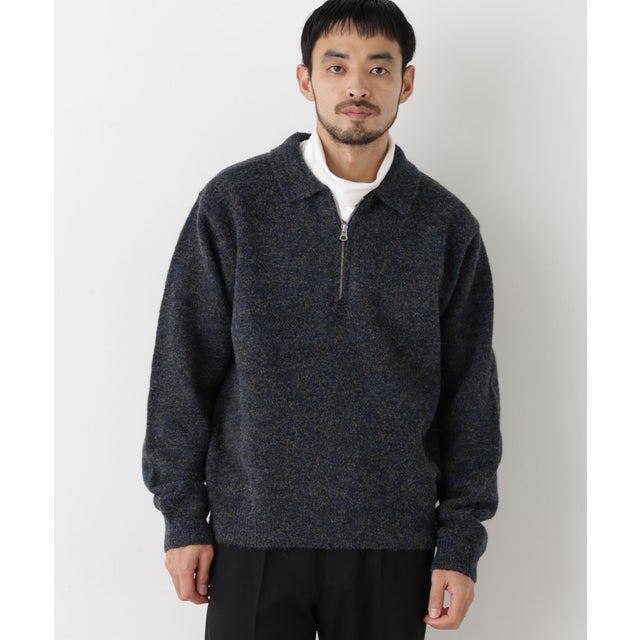 ファンシーヤーンハーフZIPニット 長袖 （パターン32）