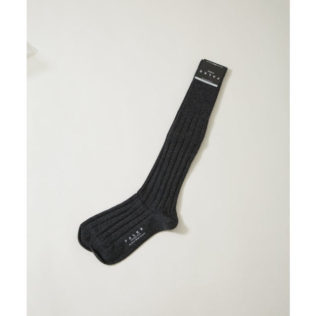 LHASA RIB KneeーHigh Socks （チャコール3）