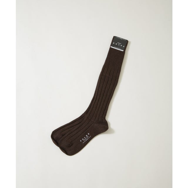 LHASA RIB KneeーHigh Socks （ブラウン）