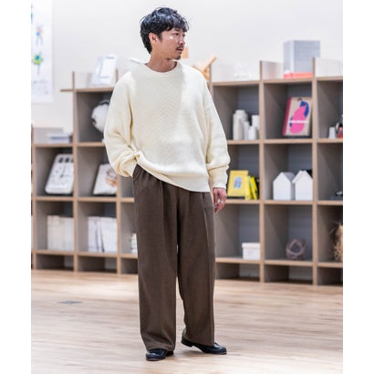 ナノ・ユニバース NANO universe ワイドフィット畔編クルーネックニット ◇ （グレー）｜詳細画像