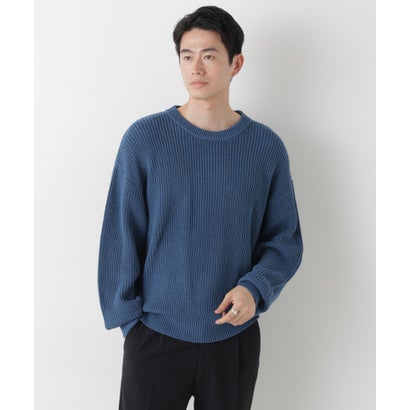 ナノ・ユニバース NANO universe ワイドフィット畔編クルーネックニット ◇ （レッド）｜詳細画像