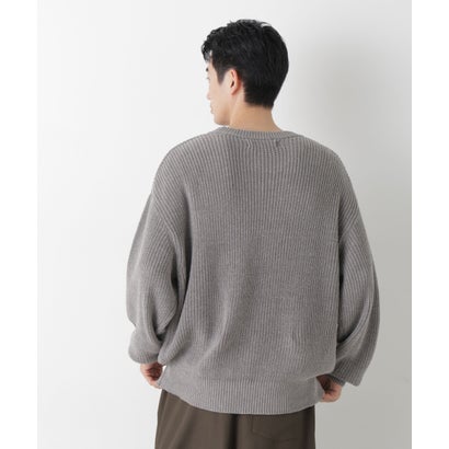 ナノ・ユニバース NANO universe ワイドフィット畔編クルーネックニット ◇ （チャコール3）｜詳細画像