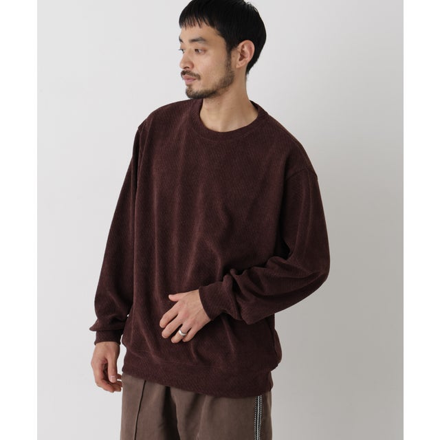 NORMANBROS モールカットプルオーバー 長袖 （ブラウン）