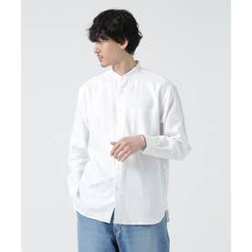 LB.04/フレンチリネン バンドカラーシャツ ホワイト