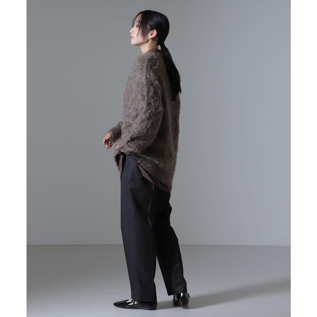 ナノ・ユニバース NANO universe ロングシャギーニットカーディガン 