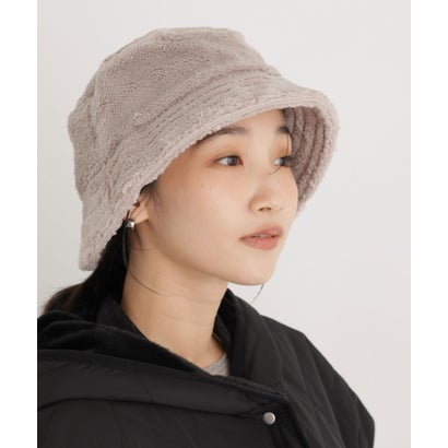 Healthknit/別注フラッグHマーク刺繍ボアハット （ブラウン）｜詳細画像