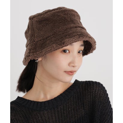 Healthknit/別注フラッグHマーク刺繍ボアハット （ベージュ）｜詳細画像