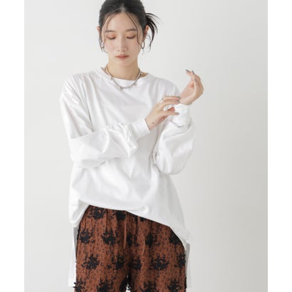 Hanes/1P BEEFY-T for HER ロングスリーブミドルT （ホワイト）｜詳細画像
