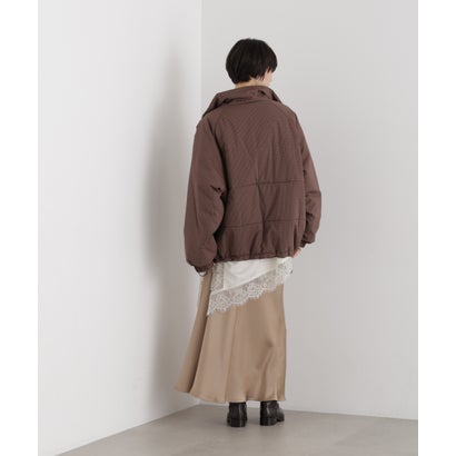 撥水加工 リバーシブルチェック中綿ブルゾン （ベージュ）｜詳細画像