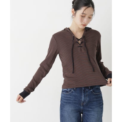 Robert P. Miller/Prib Henley hoodie （ブラウン）｜詳細画像