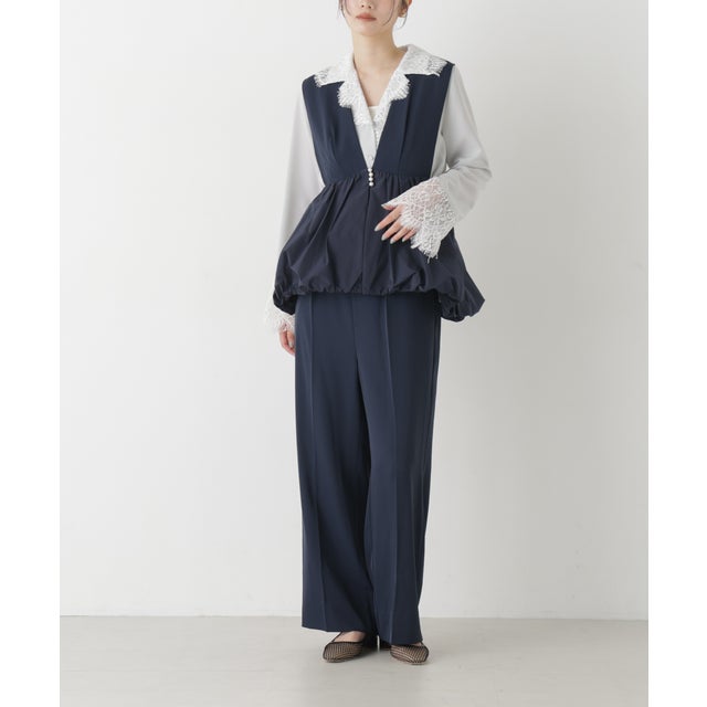 troisieme chaco/DOUBLE CLOTH パンツ （ネイビー）