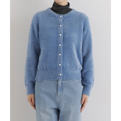 ミニフェザーヤーンニットクルーネックカーディガン （ベージュ）｜詳細画像