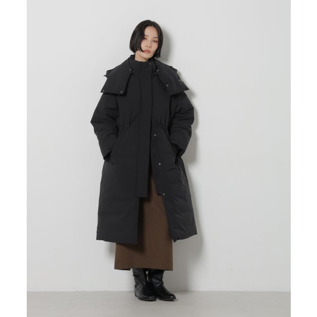 「“My”西川ダウン（R）」バラクラバフードロングダウン （ブラック）
