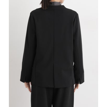 ナノ・ユニバース NANO universe ストレッチカットジョーゼットノーカラージャケット （ネイビー）｜詳細画像