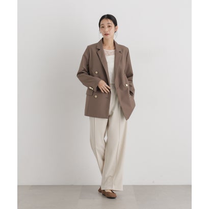 ナノ・ユニバース NANO universe ストレッチカットジョーゼットイージーワイドパンツ （ライトベージュ1）｜詳細画像