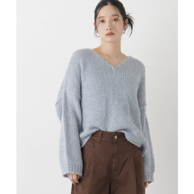TRICOTS JEAN MARC/Vネックプルオーバー （L.ブルー1）
