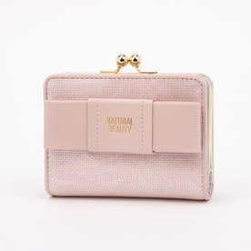 クロエリリィ がま口二つ折り財布 リボン レザー ピンクベージュ ナチュラルビューティー バッグアンドウォレット NATURAL BEAUTY BAG