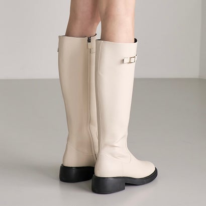 ナチュラルフレックス NATURAL FLEX Basic Buckled Long Boots （IVORY）｜詳細画像