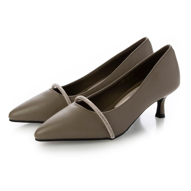 
                    Cubic Pointed Toe Pumps （GRAY）