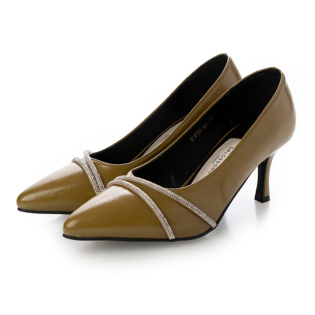 
                    Irene Cubic Pointed Pumps （OLIVE）