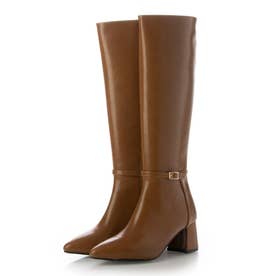 Point-Buckle Stiletto Long Boots （TAN）