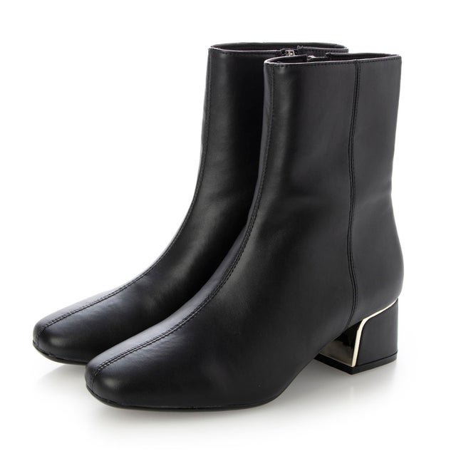 
                    Unique Chunky Heel Ankle Boots （BLACK）