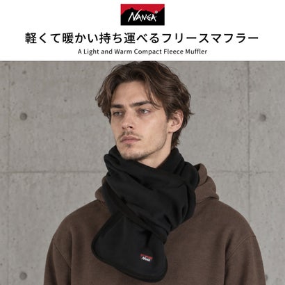 マフラー メンズ レディース フリース 秋冬 ブランド おしゃれ 防寒 秋 冬 軽い 軽量 アウトドア マイクロフリース 通気性 速乾性 エアウォーム フリースマフラー N2630-3E078A （ブラック）｜詳細画像