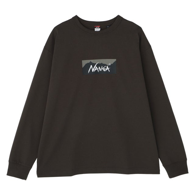 Tシャツ 長袖 ロンT カットソー エコハイブリッド ボックスロゴ メンズ 綿 ECO HYBRID BOX LOGO L/S TEE NW2431-1E150-A （ブラウン）