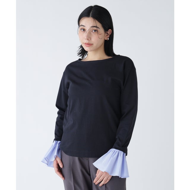 〈NAVY NAVY〉ベルスリーブの袖が取り外せるロンT （ネイビー）