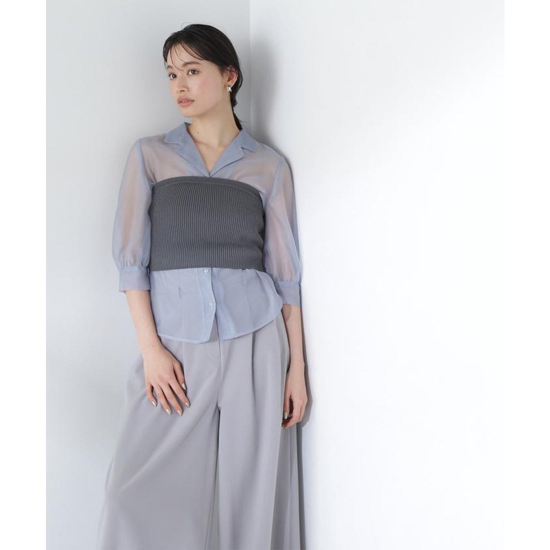 ナチュラルビューティーベーシック NATURAL BEAUTY BASIC シアーシャツ 