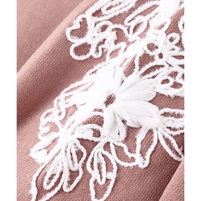ナチュラルビューティーベーシック NATURAL BEAUTY BASIC フラワー刺繍パフスリーブニット （チャコール1）｜詳細画像