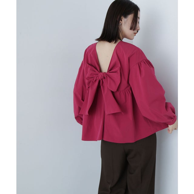 2wayフロントビックリボンブラウス 24AW （ピンク1）
