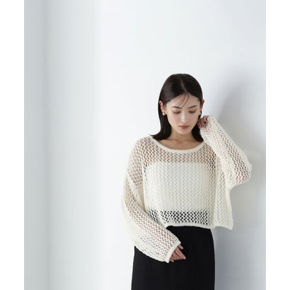 ルーズメッシュニット （チャコール1）｜詳細画像