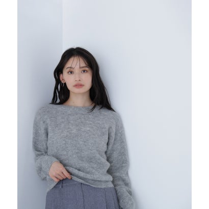 ナチュラルビューティーベーシック NATURAL BEAUTY BASIC アルパカ混クルーネックニット （ブルー）｜詳細画像