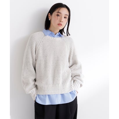ナチュラルビューティーベーシック NATURAL BEAUTY BASIC カラーネップオーバーニット （ブルー2）｜詳細画像